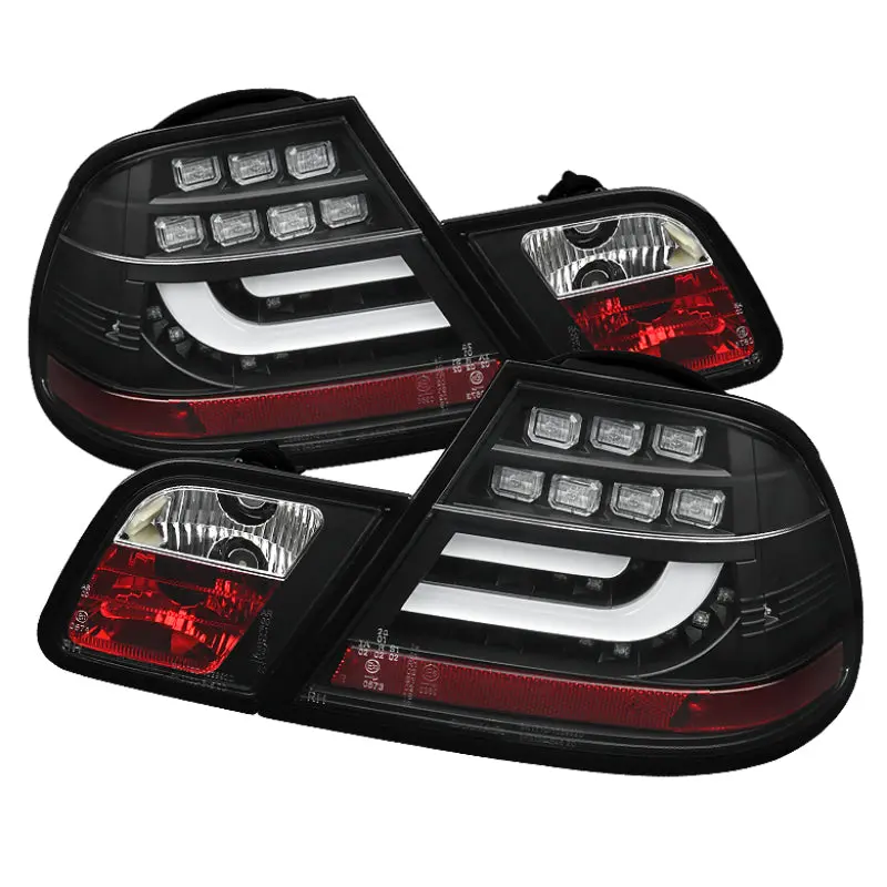 Spyder BMW E46 00 03 2Dr Coupe Light Bar LED Tail Lights Blk ALT YD BE4600 LBLED BK
