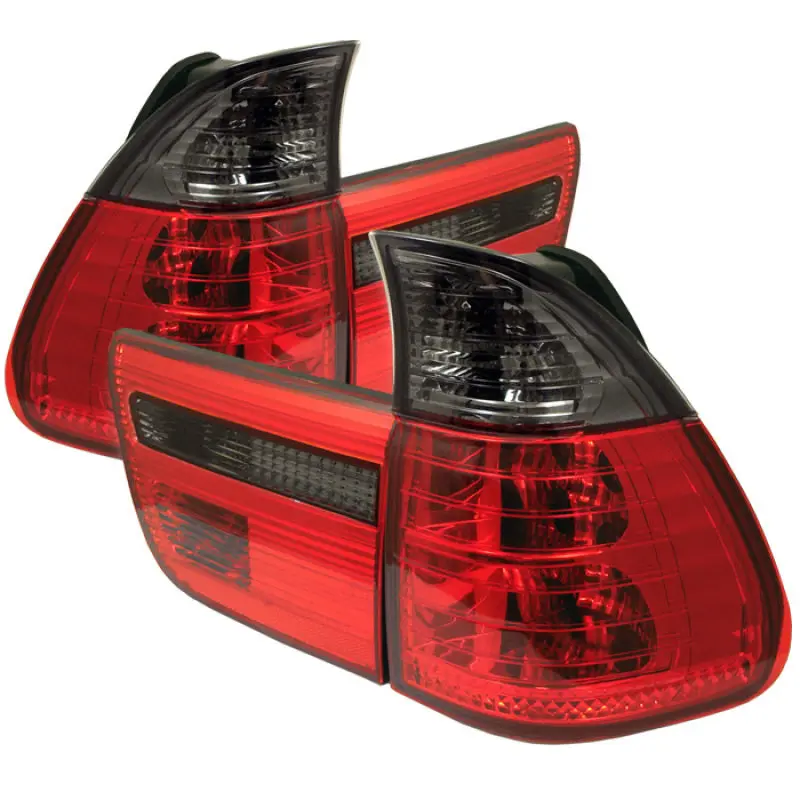 Spyder BMW E53 X5 00 06 4PCS Euro Style Tail Lights Red Smoke ALT YD BE5300 RS