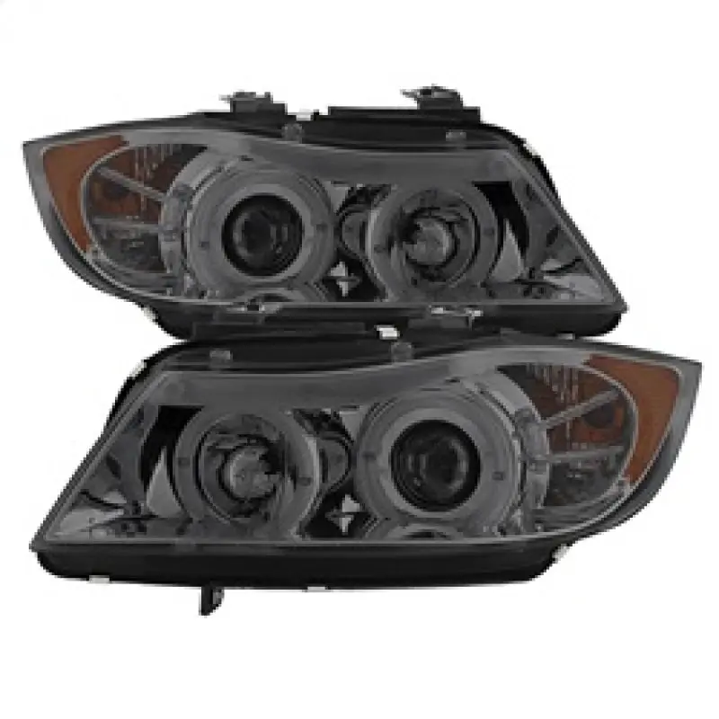Spyder BMW E90 3 Series 06 08 (4 dr) Proj LED Halo Amber Reflctr Rplc Bulb Smke PRO YD BMWE9005 AM S