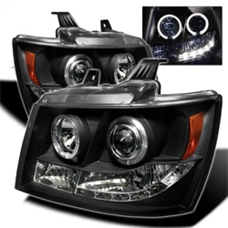 Spyder Chevy Suburban 1500 07 14 Projector Headlights LED Halo LED Blk PRO YD CSUB07 HL BK