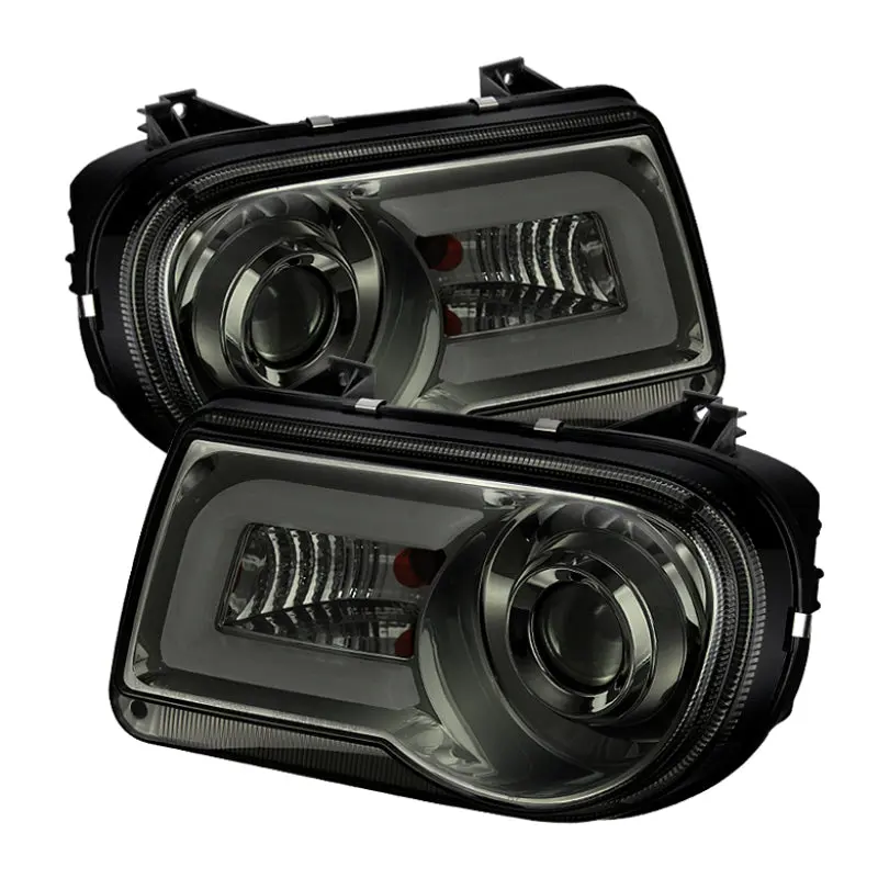 Spyder Chrysler 300C 05 10 Projector Headlights LED DRL Smoke High Low H7 PRO YD C300C DRL SM