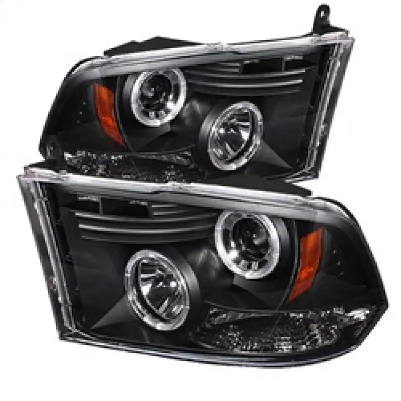 Spyder Dodge Ram 1500 09 14 10 14 Projector Headlights Halogen LED Halo LED Blk PRO YD DR09 HL BK