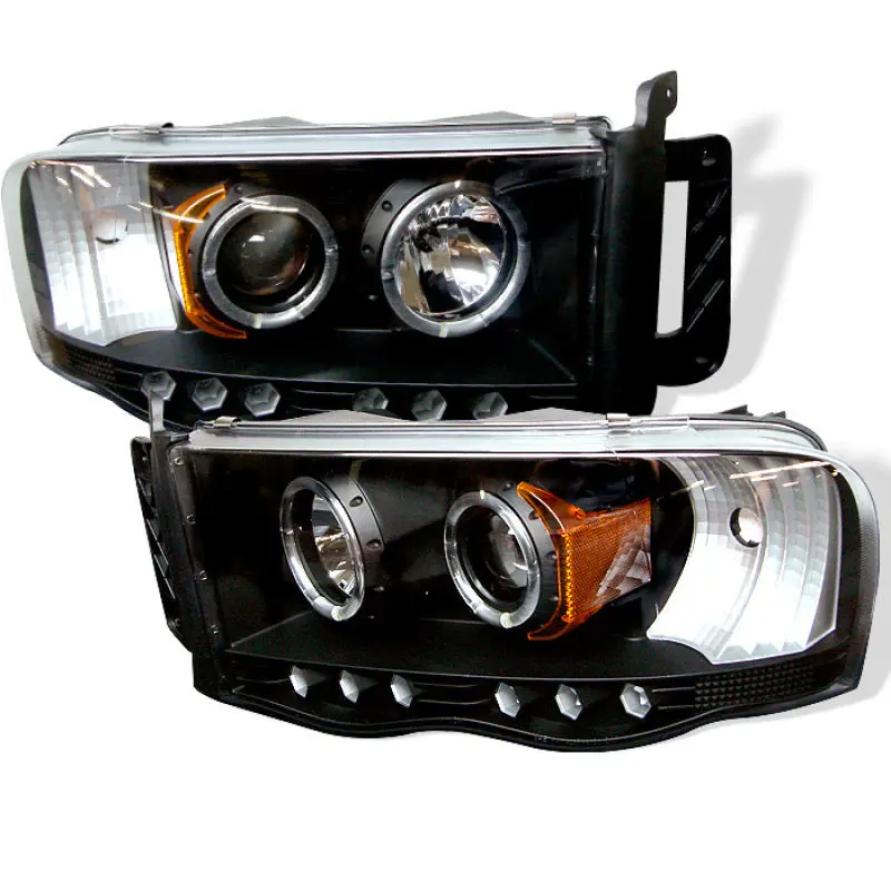 Spyder Dodge Ram 1500 02 05 Ram 2500 03 05 Projector Headlights LED Halo LED Blk PRO YD DR02 HL BK