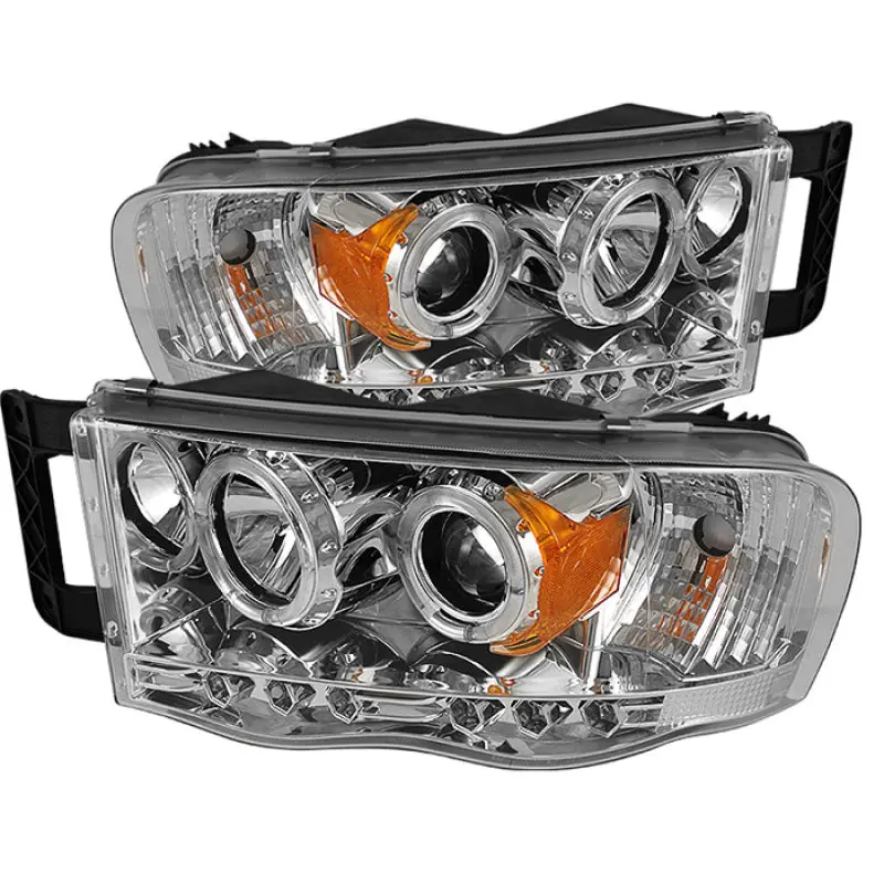 Spyder Dodge Ram 1500 02 05 Ram 2500 03 05 Projector Headlights LED Halo LED Chrm PRO YD DR02 HL C