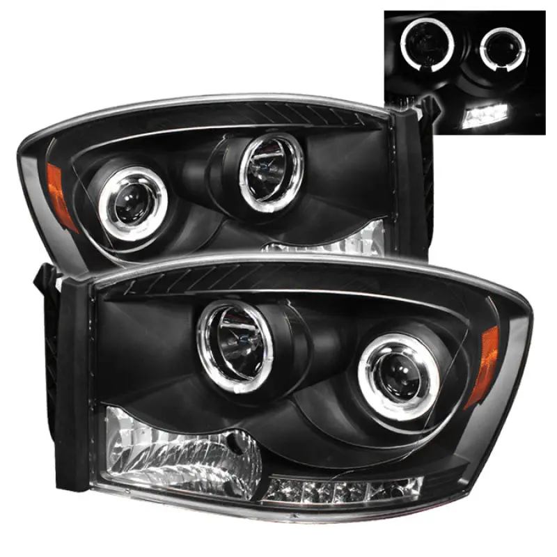 Spyder Dodge Ram 1500 06 08 Ram 2500 06 09 Projector Headlights LED Halo LED Blk PRO YD DR06 HL BK
