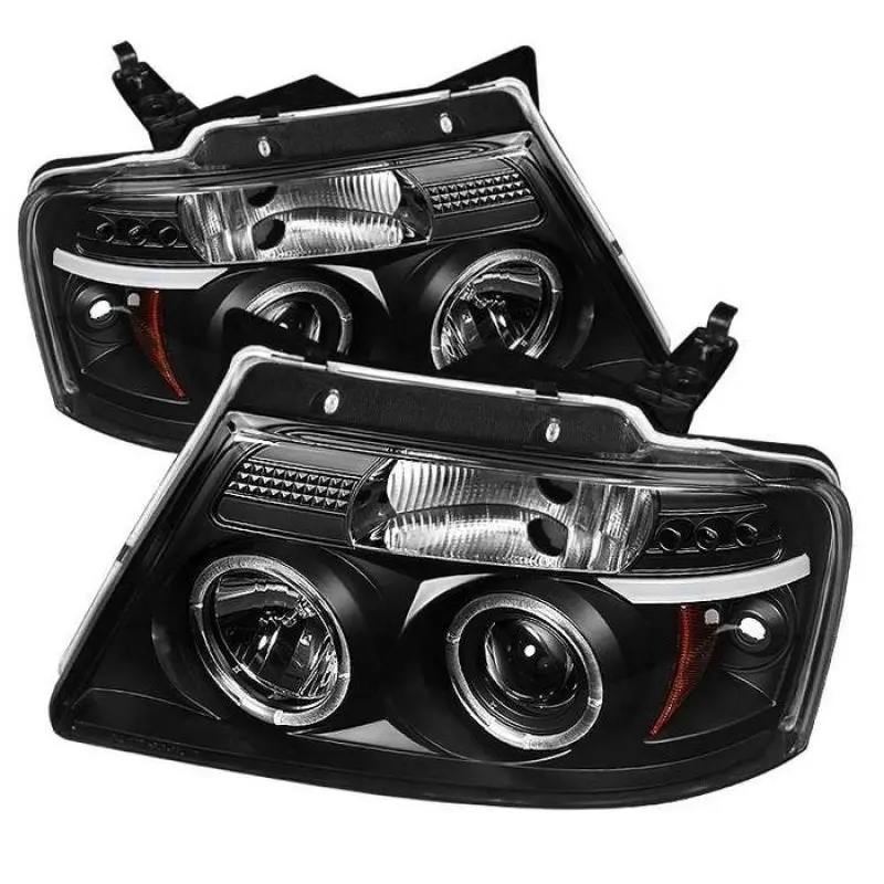 Spyder Ford F150 04 08 Projector Headlights Version 2 LED Halo LED Blk PRO YD FF15004 HL G2 BK