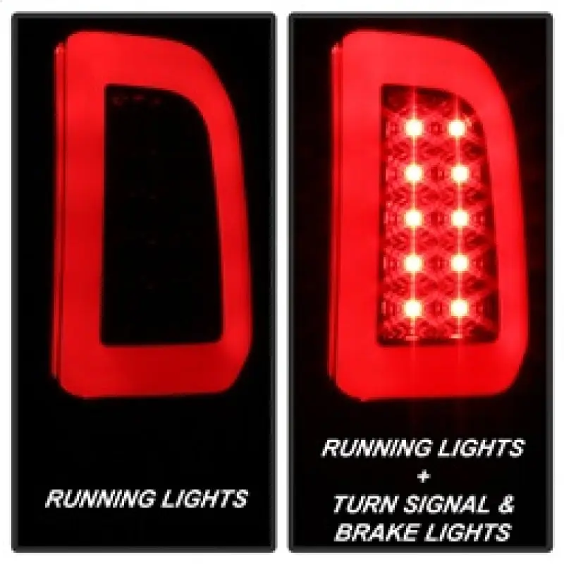 Spyder 97 03 Ford F150 Stylsd. F250 V3 Lght Bar LED Tail Lights Blk Smk ALT YD FF15097V3 LBLED BSM