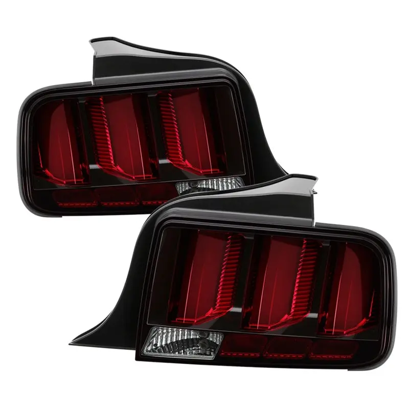 Spyder 05 09 Ford Mustang (Red Light Bar) LED Tail Lights Black ALT YD FM05V3 RBLED BK