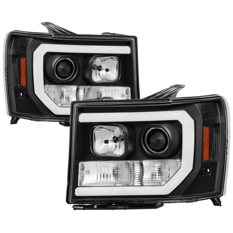 Spyder GMC Sierra 1500 2500 3500 07 13 V2 Projector Headlights Black PRO YD GS07V2 LBDRL BK
