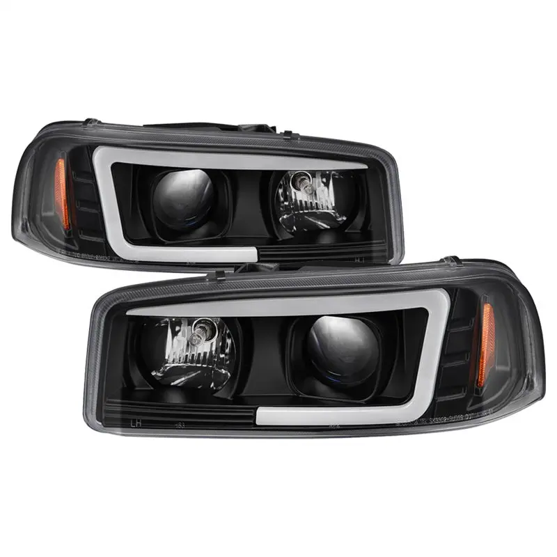 Spyder GMC Sierra 1500 2500 3500 99 06 V2 Projector Headlights DRL Black PRO YD CDE00V2 LB BK