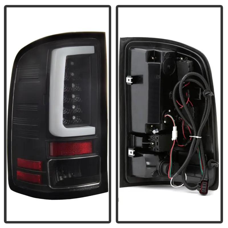 Spyder 07 13 GMC Sierra 1500 V2 Light Bar LED Tail Lights Black (ALT YD GS07V2 LBLED BK)