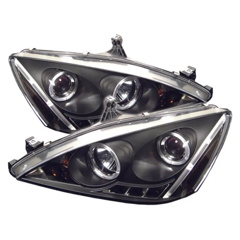 Spyder Honda Accord 03 07 Projector Headlights LED Halo Amber Reflctr LED Blk PRO YD HA03 AM BK