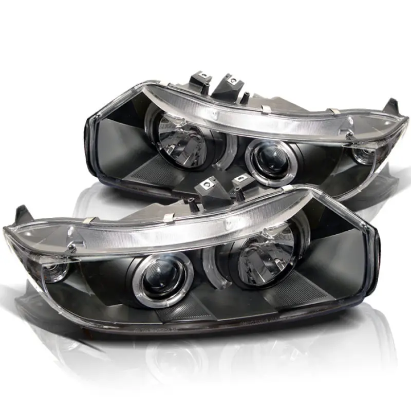 Spyder Honda Civic 06 08 2Dr Projector Headlights LED Halo Black High H1 Low H1 PRO YD HC06 2D HL BK