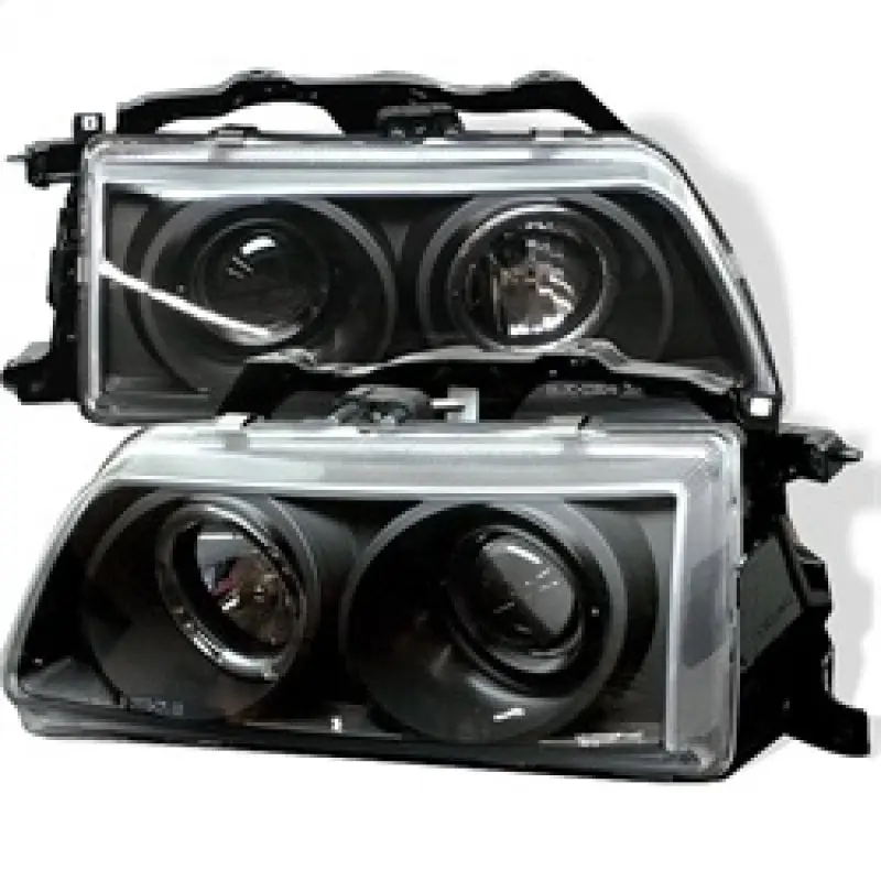 Spyder Honda Civic 90 91 CRX 90 91 Projector Headlights LED Halo Blk PRO YD HC90 HL BK