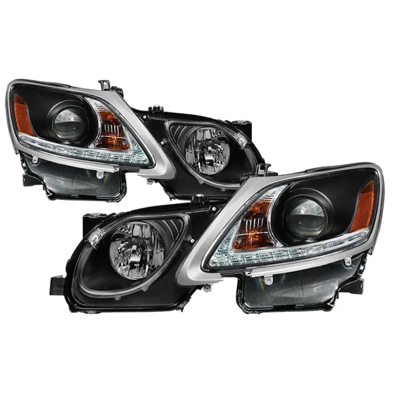 Spyder Lexus GS 300 350 450 06 11 Headlights HID Model Only Black PRO YD LG06 HID DRL BK