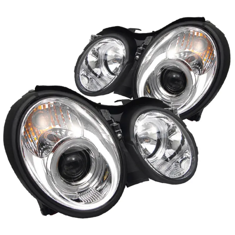 Spyder Mercedes Benz CLK 98 02 Projector Headlights Halogen Model LED Halo Chrm PRO YD MBCLK98 HL C