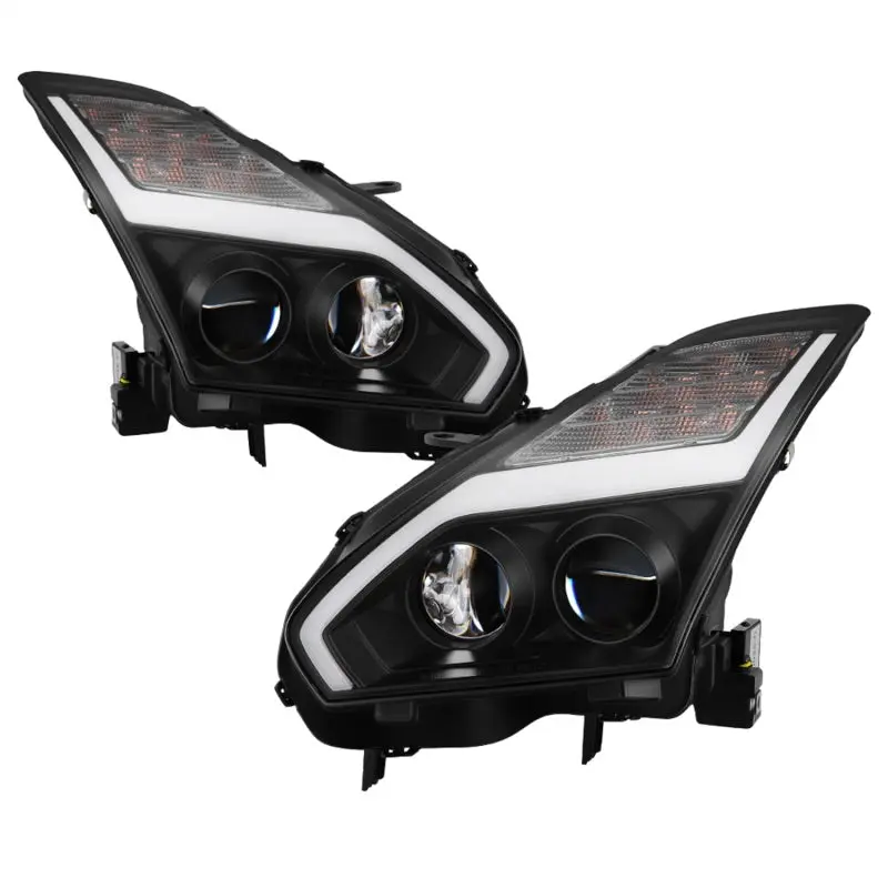 Spyder Nissan GTR R35 09 14 Projector Headlights DRL LED Black