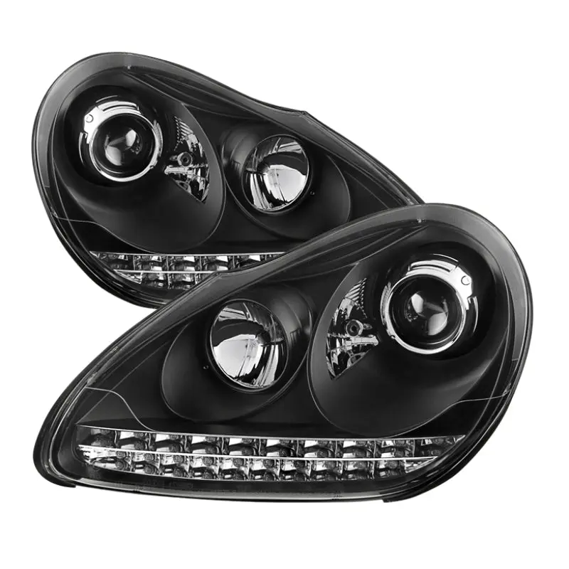 Spyder Porsche Cayenne 03 06 Projector Xenon HID Model DRL LED Blk PRO YD PCAY03 HID DRL BK