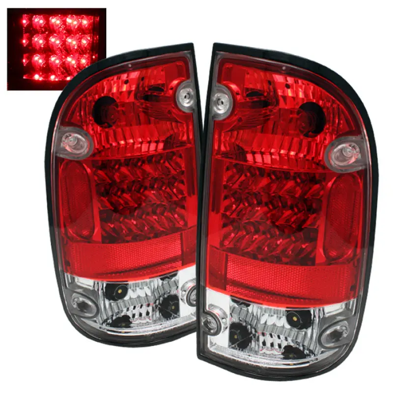 Spyder Toyota Tacoma 01 04 LED Tail Lights Red Clear ALT YD TT01 LED RC