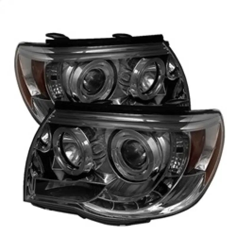 Spyder Toyota Tacoma 05 11 Projector Headlights LED Halo LED Smoke High H1 Low H1 PRO YD TT05 HL SM