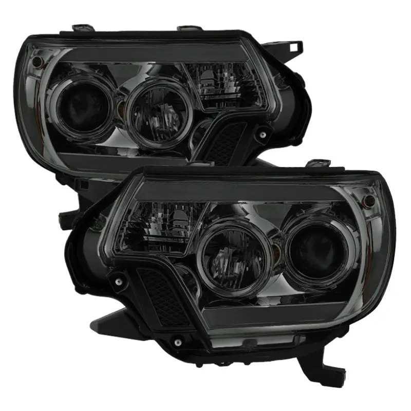 Spyder Toyota Tacoma 12 16 Projector Headlights Light Bar DRL Smoke PRO YD TT12 LBDRL SM