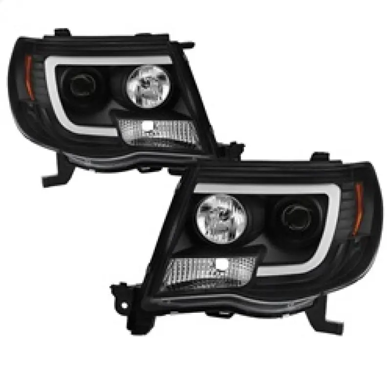 Spyder Toyota Tacoma 05 11 Projector Headlights Light Bar DRL Black PRO YD TT05V2 LB BK
