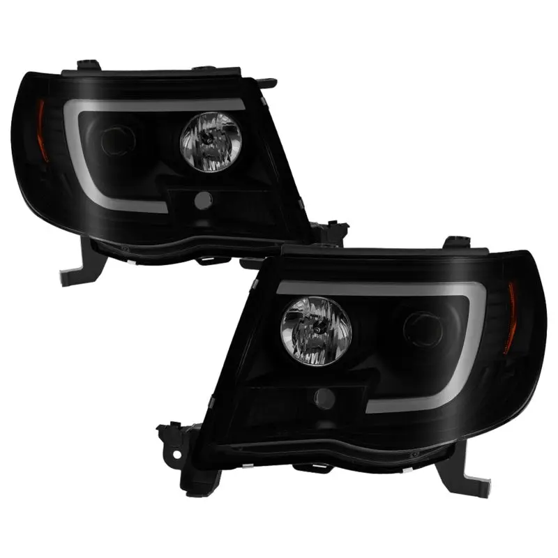 Spyder 05 11 Toyota Tacoma Ver 2 Proj Headlights Light Bar DRL Black Smoke PRO YD TT05V2 LB BSM