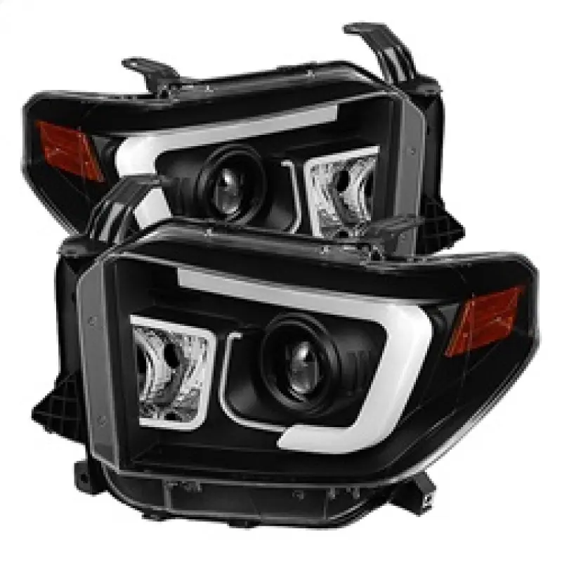 Spyder Toyota Tundra 2014 2016 Projector Headlights Light Bar DRL Black PRO YD TTU14 DRL BK