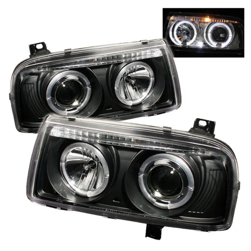 Spyder Volkswagen Jetta III 93 98 Projector Headlights LED Halo Blk High H1 Low H1 PRO YD VJ93 HL BK