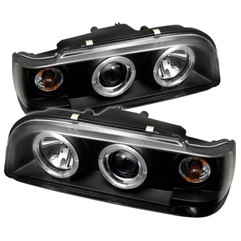 Spyder Volvo 850 93 97 Projector Headlights LED Halo Black High H1 Low H1 PRO YD VO85092 HL BK