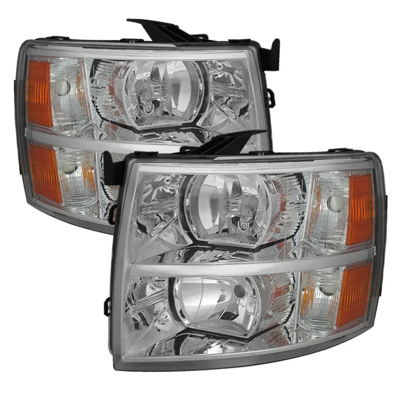 Xtune Chevy Silverado 07 13 Crystal Headlights Chrome HD JH CS07 AM C SPYDER