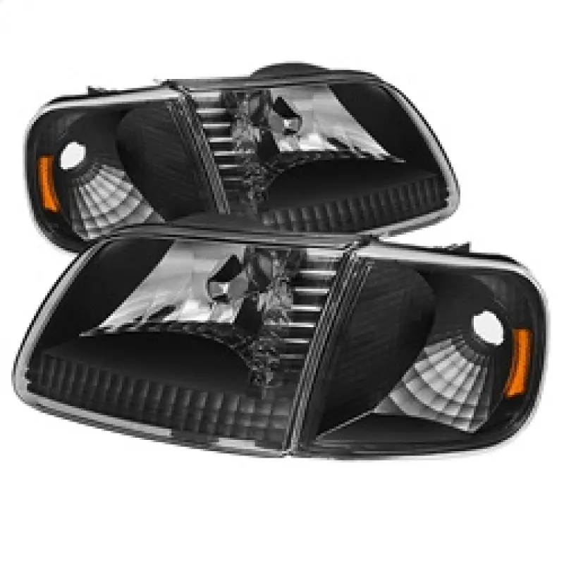 Xtune Ford F150 97 03 Expedition 97 02 Crystal Headlights w Corner Black HD JH FF15097 SET AM BK SPYDER