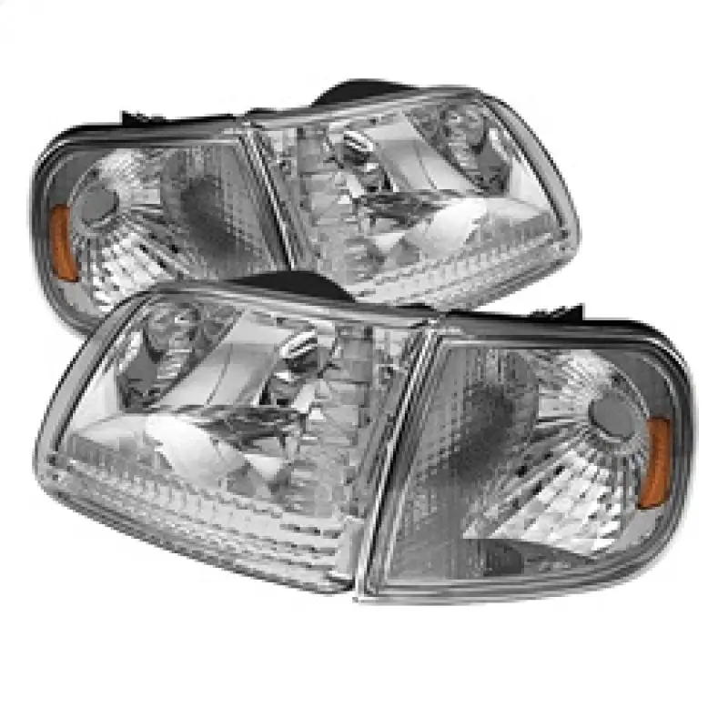 Xtune Ford F150 97 03 Expedition 97 02 Crystal Headlights w Corner Chrome HD JH FF15097 SET AM C SPYDER