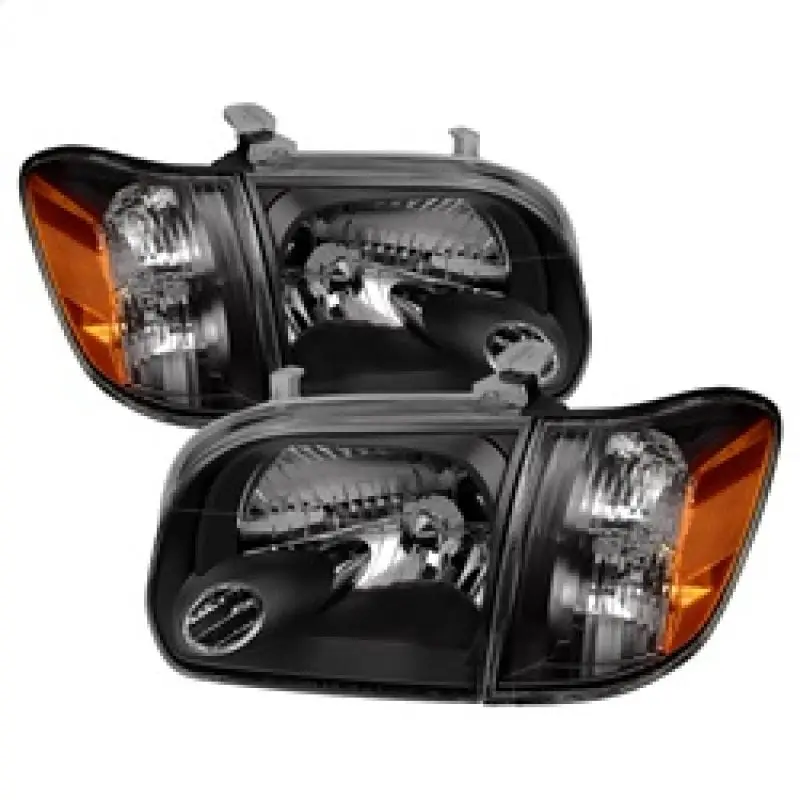 Xtune Toyota Tundra Double Cab 05 06 OEM Style Headlights & Corner Lights Black HD JH TTUN05 AM BK SPYDER