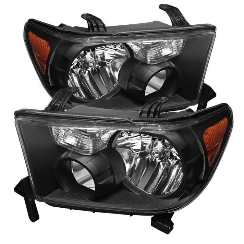 Xtune Toyota Tundra 07 13 Toyota Sequoia 08 13 OEM Style Headlights Black HD JH TTU07 AM BK SPYDER