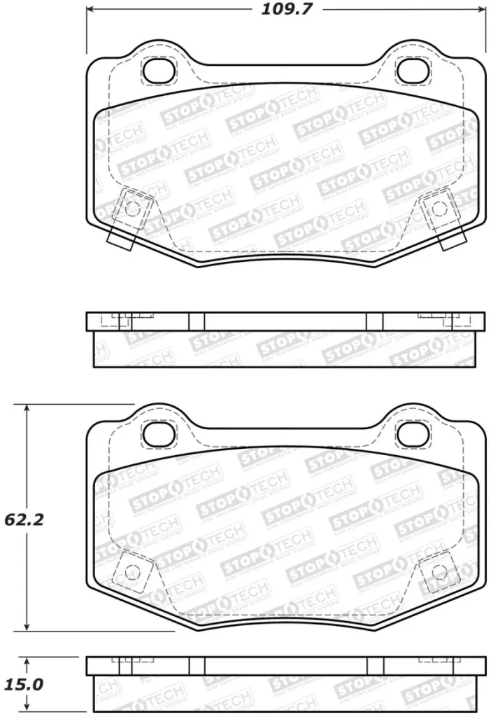 StopTech 14 18 Chevy Corvette Sport Performance Rear Brake Pads