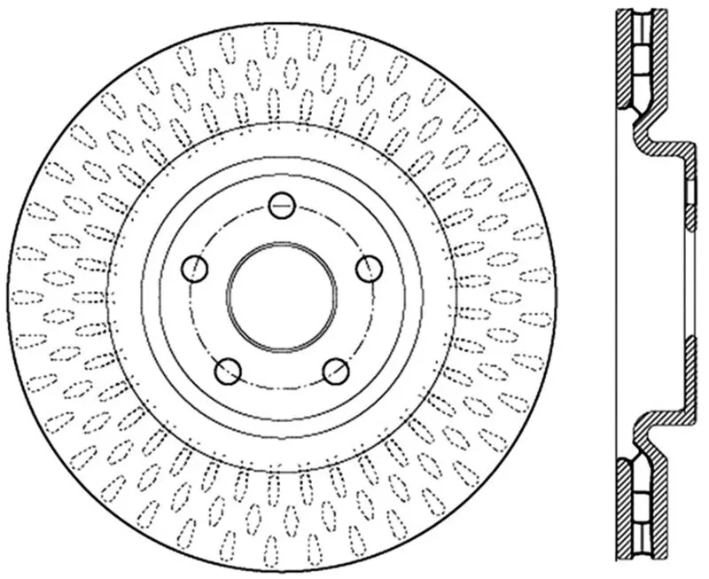 StopTech 12 18 Jeep Grand Cherokee SRT8 (380mm Front Disc) Front Left Slotted Sport Brake Rotor