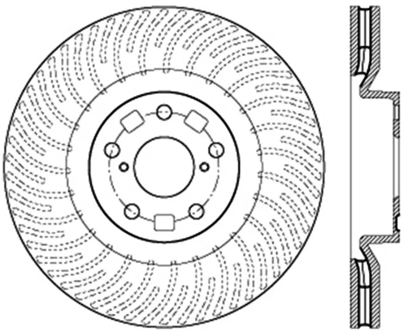 StopTech 11 14 Lexus GS300 350 400 430 (Will Not Fit F Sport) Slotted Sport Front Right Brake Rotor