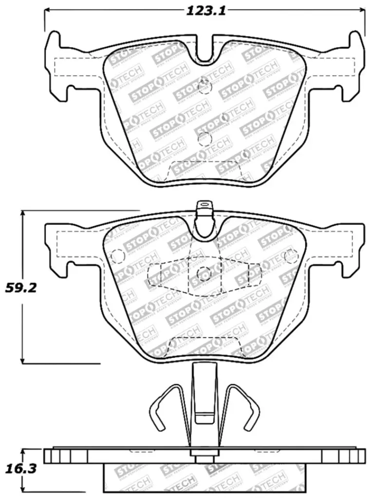 StopTech Performance 06 BMW 330 Series (Exc E90) 07 09 335 Series Rear Brake Pads