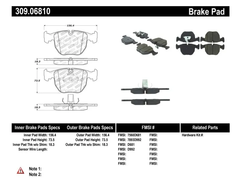 StopTech Performance 00 04 BMW M5 E39 00 06 X5 03 05 Range Rover HSE Front Brake Pads