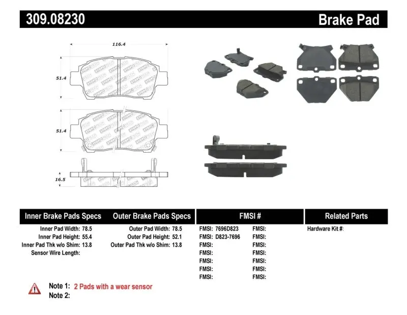 StopTech Performance 00 05 Celica GT S Rear Brake Pads