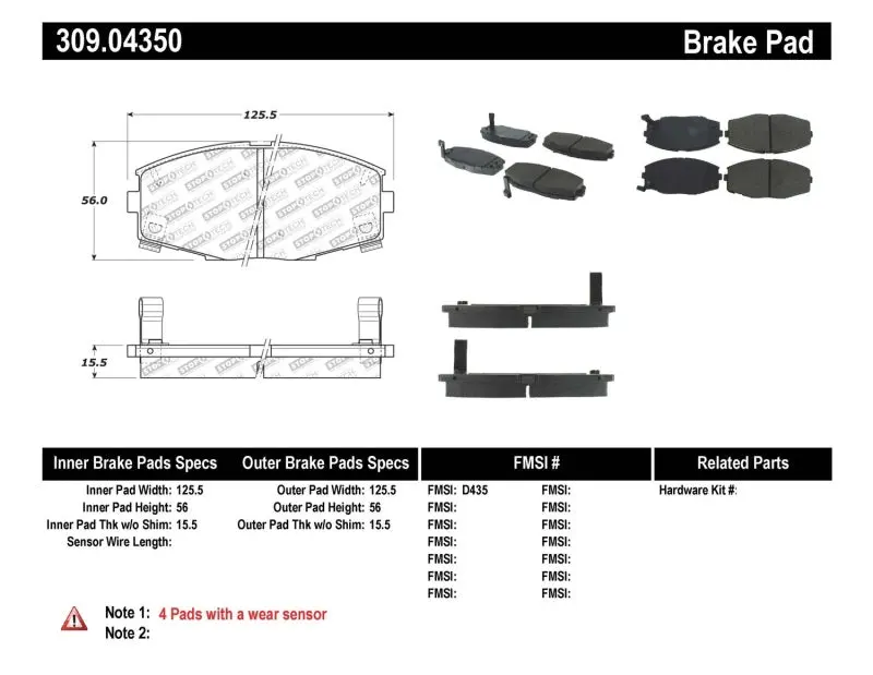 StopTech Performance 87 92 MK3 Supra Front Brake Pads