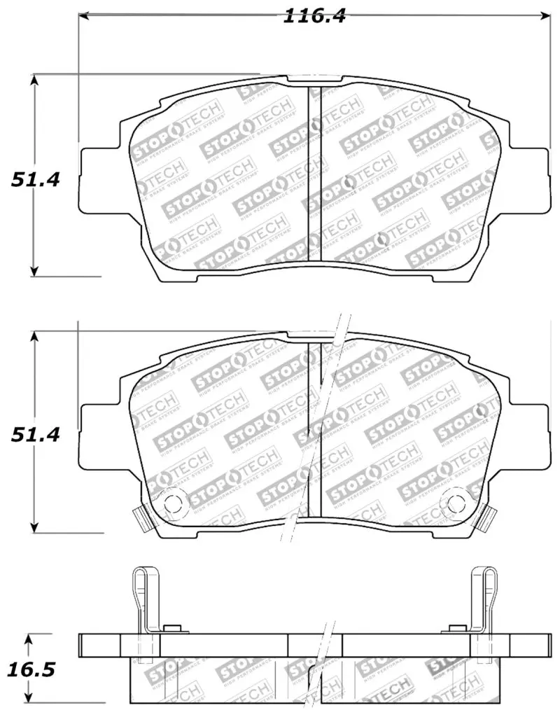 StopTech Performance 00 05 Spyder MR2 00 Celica GT 04 07 xA xB Front Brake Pads