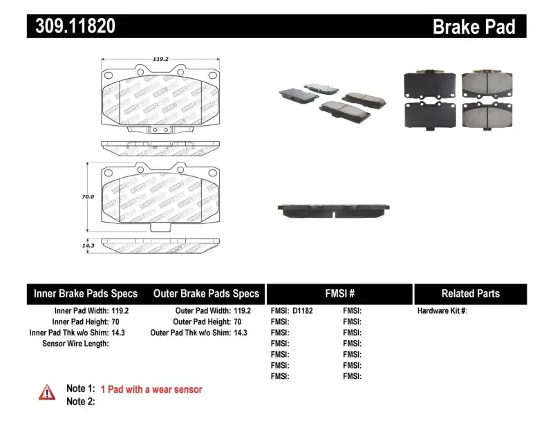 StopTech Performance 06 07 Subaru Impreza WRX WRX STi Front Brake Pads