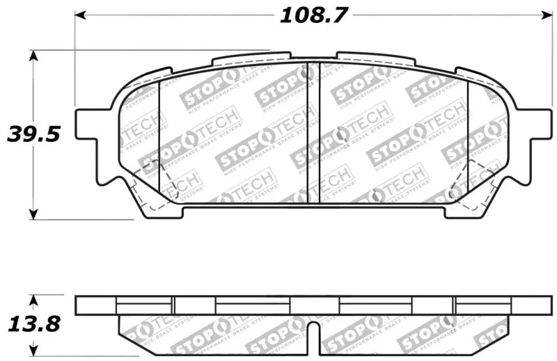 StopTech Performance 03 05 WRX Rear Brake Pads