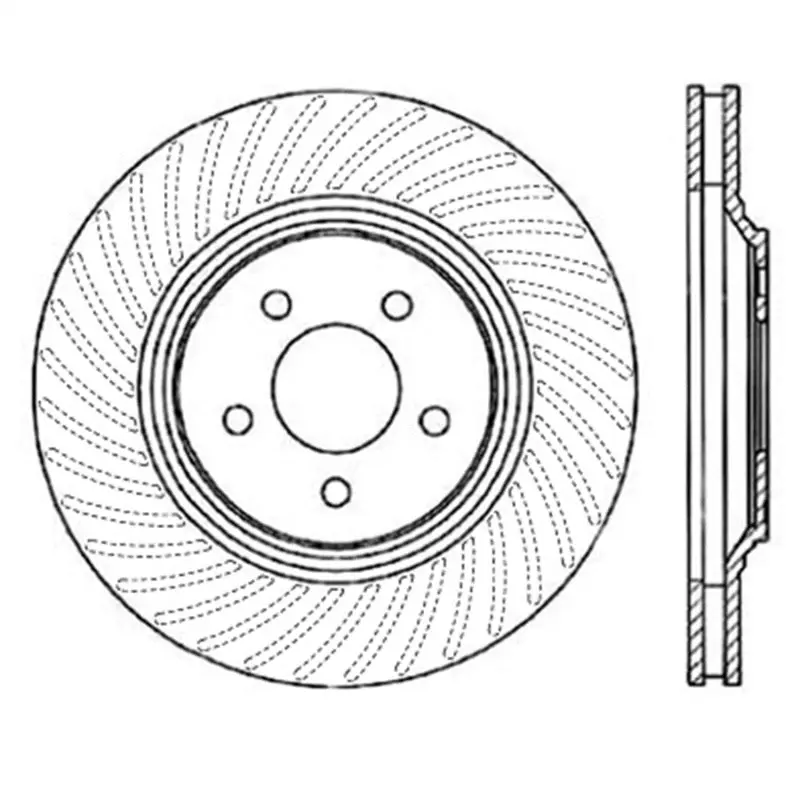 StopTech Power Slot 94 04 Ford Mustang Front Left Slotted Rotor