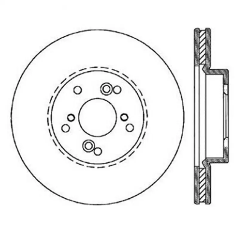 StopTech Power Slot Slotted 99 08 Acura TL (STD Caliper) 01 03 CL 04 09 TSX Front Right Rotor