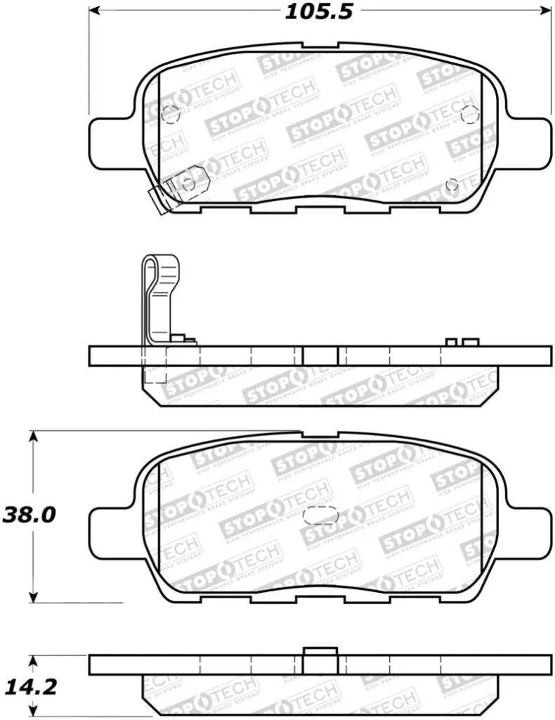 StopTech Sport Performance 10 17 Nissan 370Z Rear Brake Pads