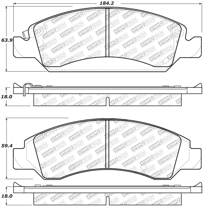 StopTech Street Select Brake Pads Front Rear