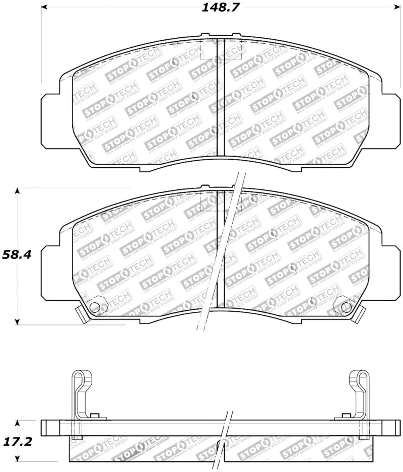 StopTech Street Touring 04 09 Acura TSX 09 Accord V6 Coupe ONLY Front Brake Pads